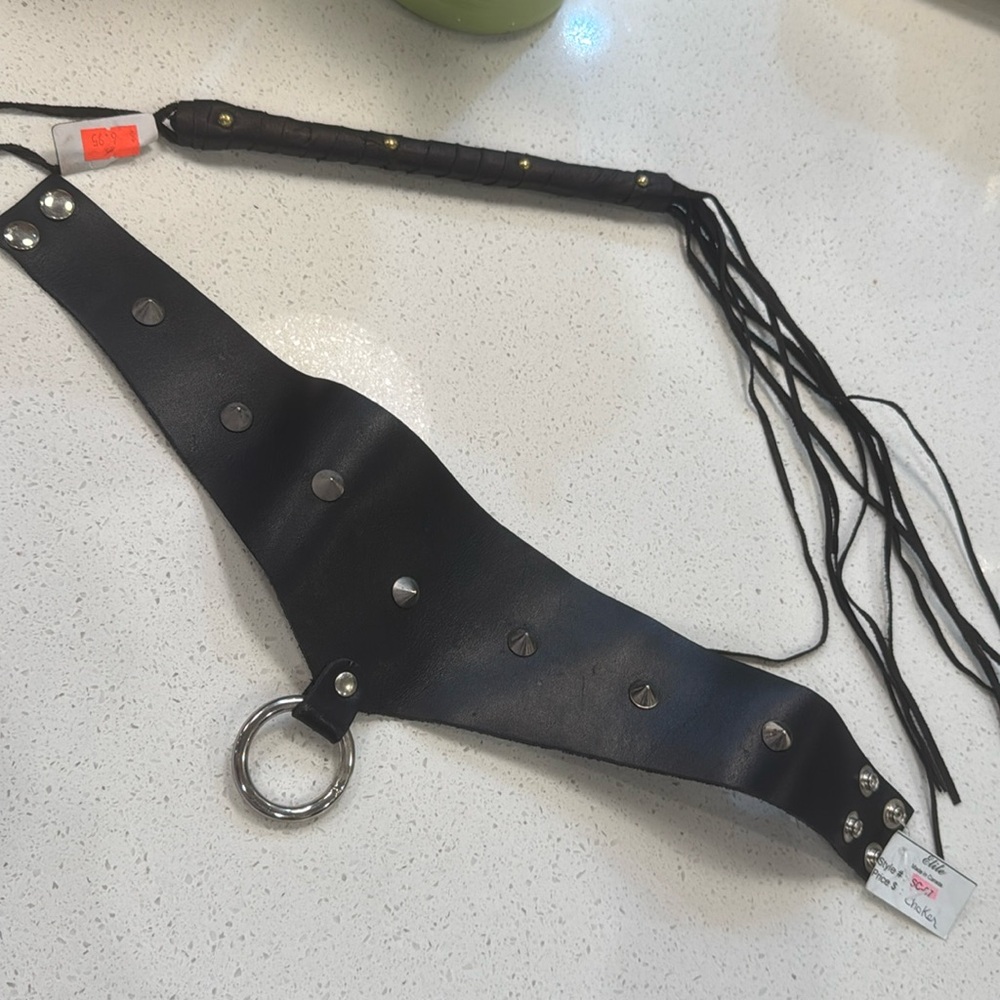 Choker and cat-o-nine tails